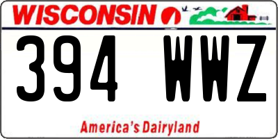 WI license plate 394WWZ