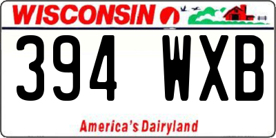 WI license plate 394WXB