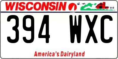 WI license plate 394WXC