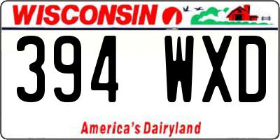 WI license plate 394WXD