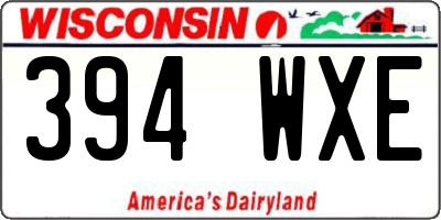 WI license plate 394WXE