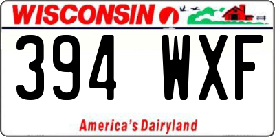 WI license plate 394WXF