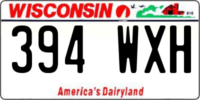 WI license plate 394WXH