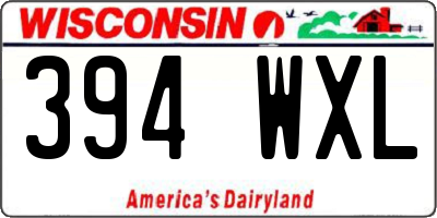 WI license plate 394WXL