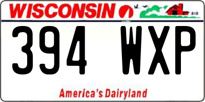WI license plate 394WXP