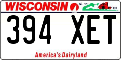 WI license plate 394XET