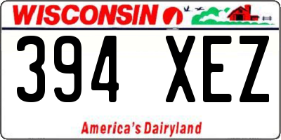 WI license plate 394XEZ