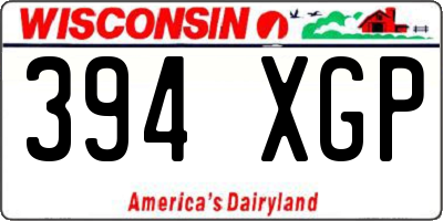 WI license plate 394XGP