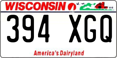 WI license plate 394XGQ