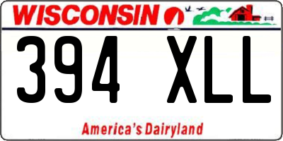 WI license plate 394XLL