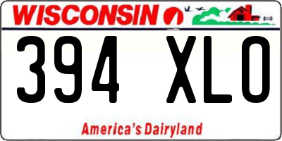 WI license plate 394XLO