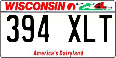 WI license plate 394XLT