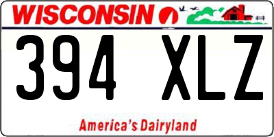 WI license plate 394XLZ