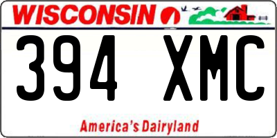 WI license plate 394XMC