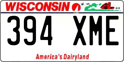WI license plate 394XME