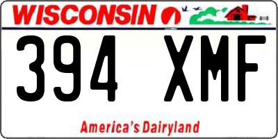 WI license plate 394XMF