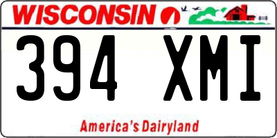 WI license plate 394XMI