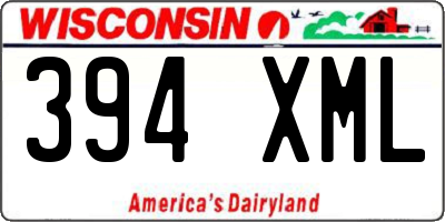 WI license plate 394XML