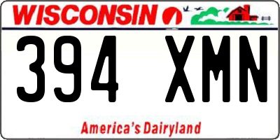 WI license plate 394XMN