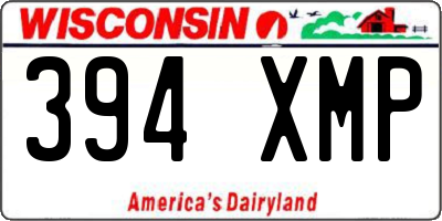 WI license plate 394XMP