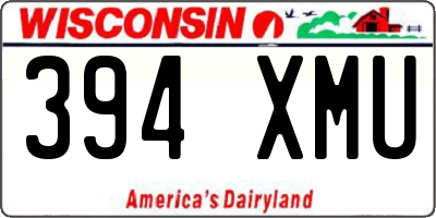 WI license plate 394XMU