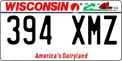 WI license plate 394XMZ