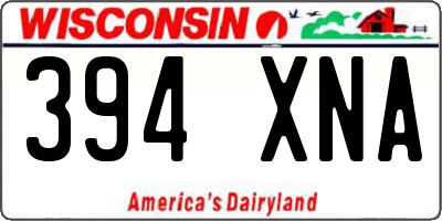 WI license plate 394XNA