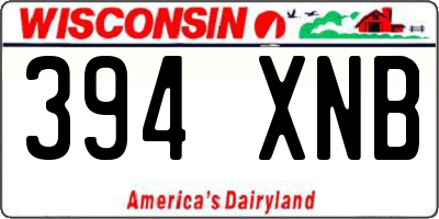 WI license plate 394XNB