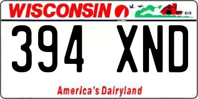 WI license plate 394XND