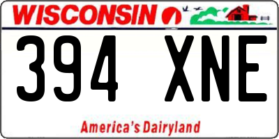 WI license plate 394XNE