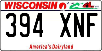 WI license plate 394XNF