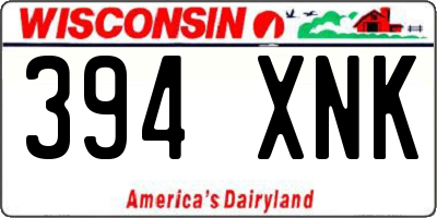 WI license plate 394XNK