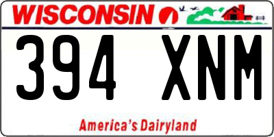 WI license plate 394XNM