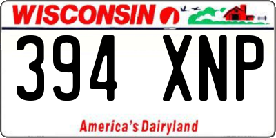 WI license plate 394XNP
