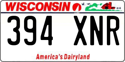 WI license plate 394XNR