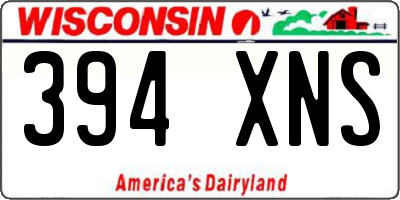 WI license plate 394XNS