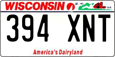 WI license plate 394XNT