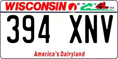 WI license plate 394XNV