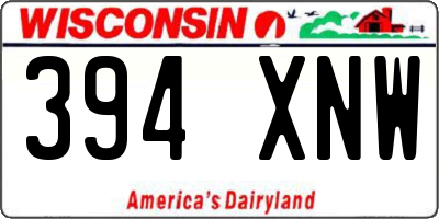 WI license plate 394XNW