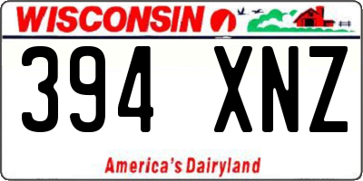 WI license plate 394XNZ