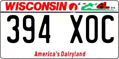 WI license plate 394XOC