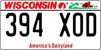 WI license plate 394XOD