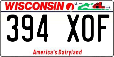 WI license plate 394XOF