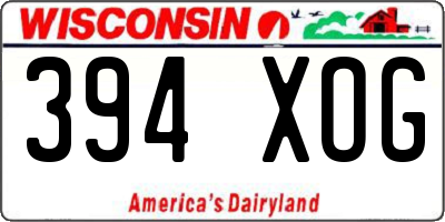 WI license plate 394XOG