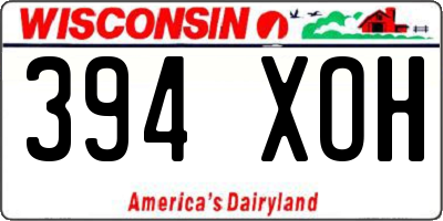 WI license plate 394XOH