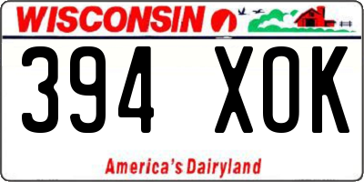 WI license plate 394XOK