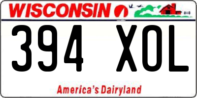 WI license plate 394XOL