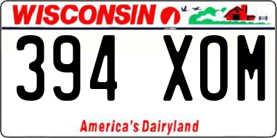 WI license plate 394XOM