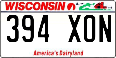 WI license plate 394XON