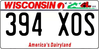 WI license plate 394XOS
